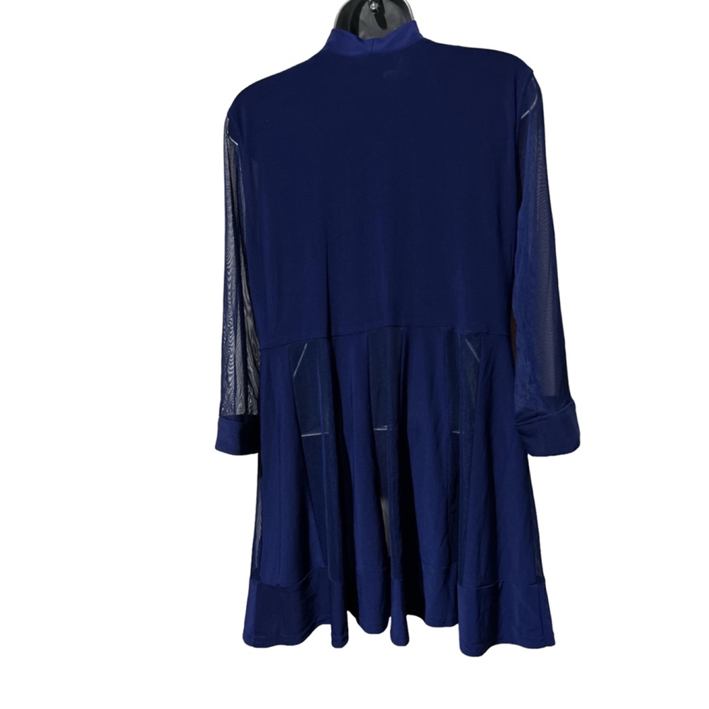 NWT Partially Sheer Dress Jacket Mid thigh length, 3/4 sleeve in Royal Blue PM - Picture 6 of 11